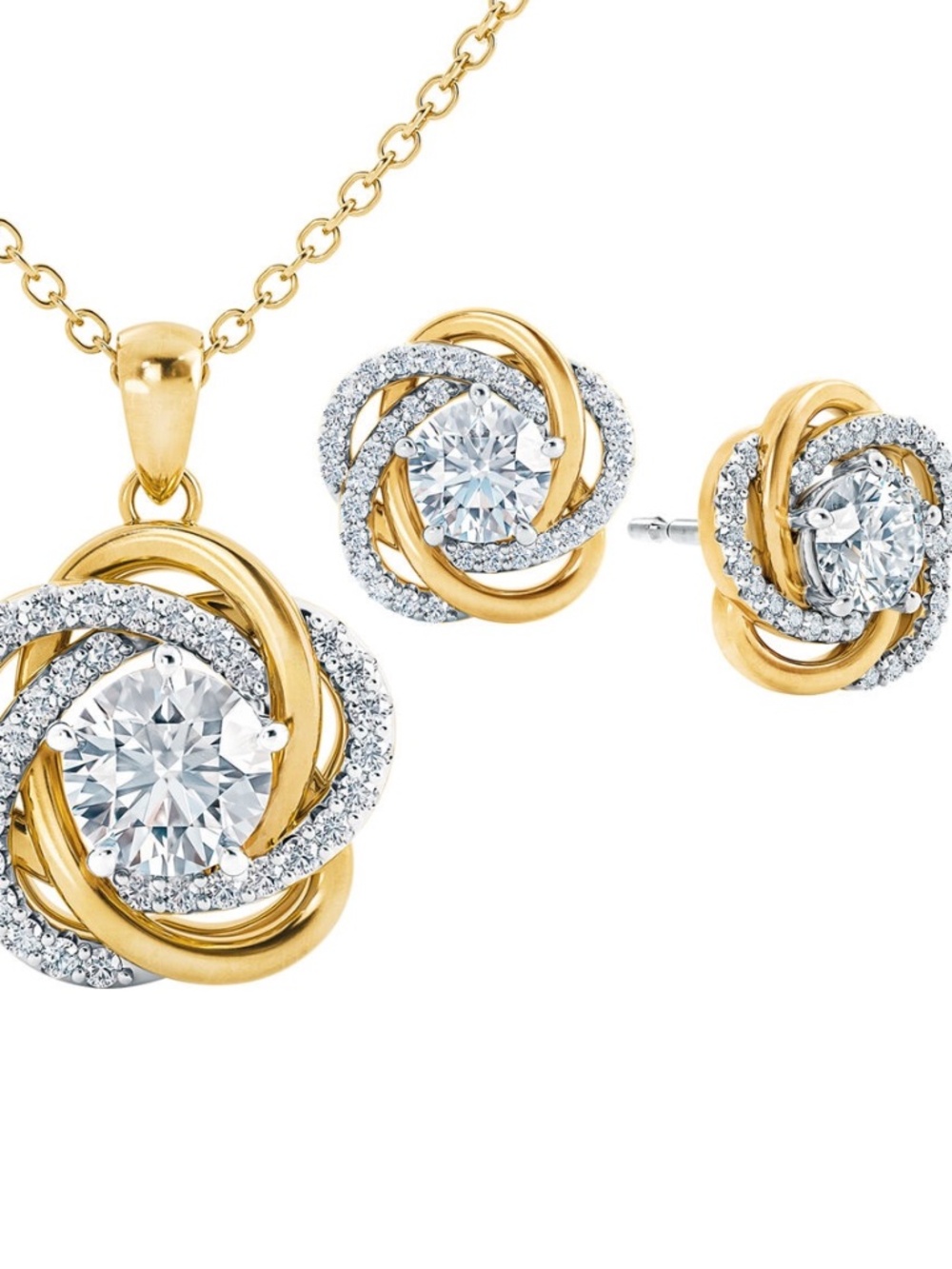 Danbury Mint Unbreakable Bond Love Knot Set - Necklace and Earrings